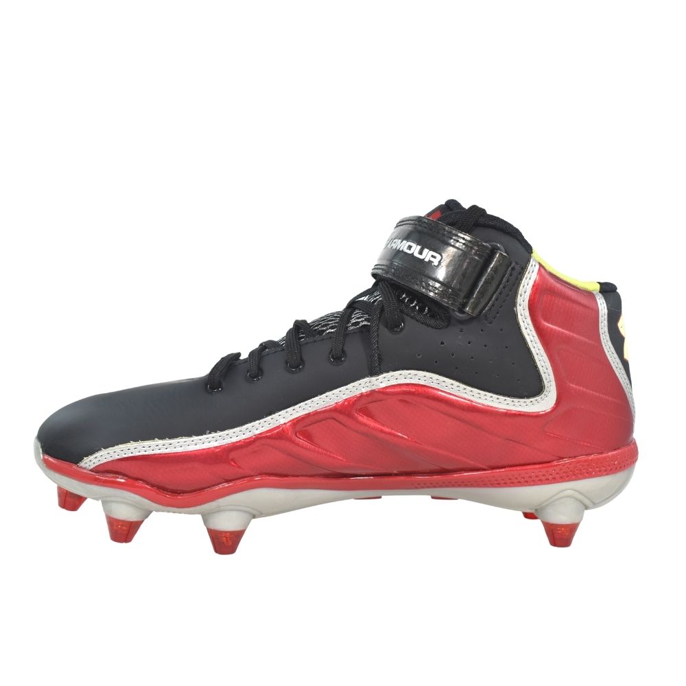 Under Armour Fierce Havoc Mid D 'Black Red' Football Cleats
