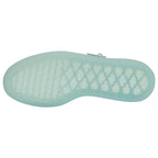 Light blue shoe sole with textured pattern on a white background