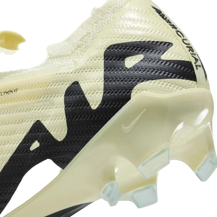 Lateral view of Nike Zoom Mercurial Vapor 15 Elite FG in Lemonade and Black.
