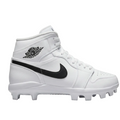Lateral profile of Jordan 1 Retro MCS AV5354-101 in white and black synthetic leather.