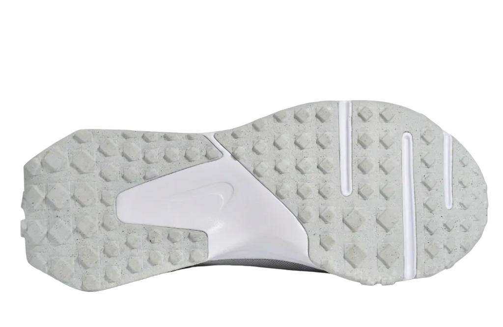 Underfoot view of the non-marking rubber turf outsole in Wolf Grey.