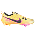 Yellow soccer cleat with black and pink accents on a white background FZ6209-800