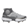 Lateral profile of Nike Alpha Huarache Elite 3 Mid CZ6542-011 in Light Smoke Grey and Black.