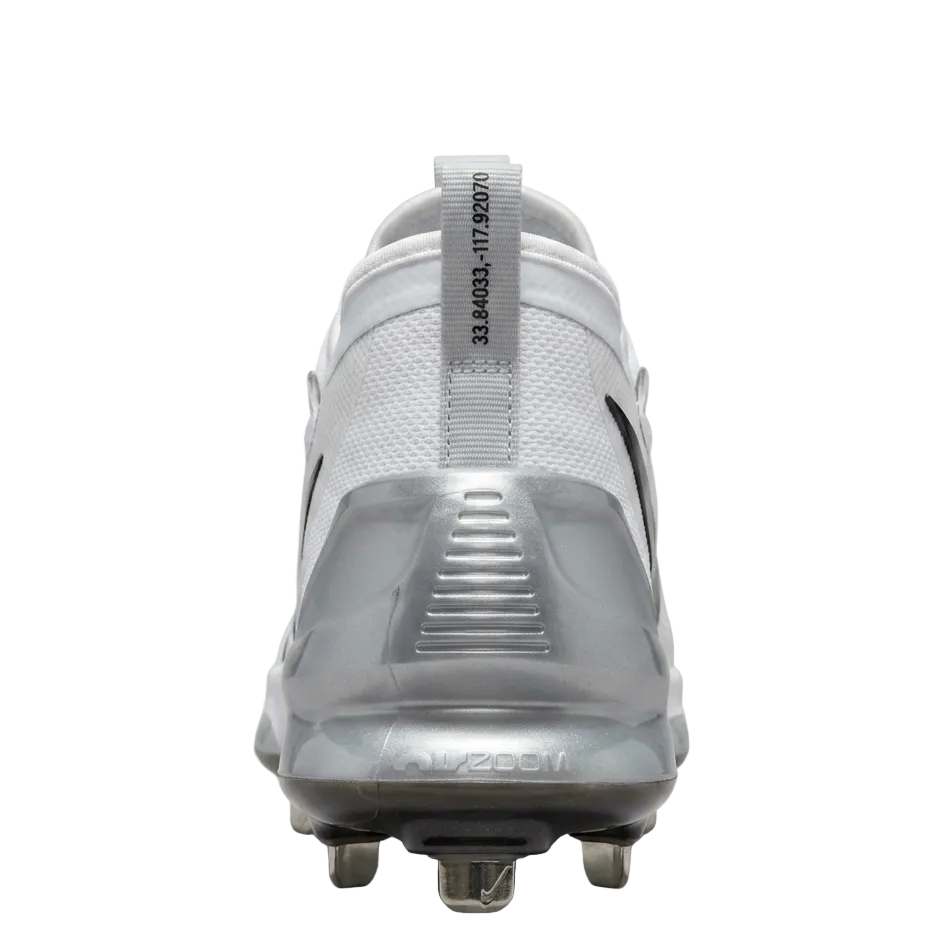 Nike Force Zoom Trout 9 Elite Heel View - Metallic Silver Heel Counter and Zoom Air Branding