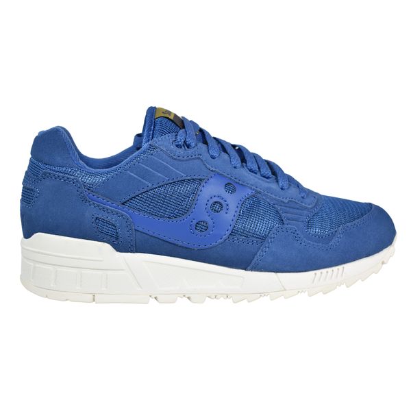 Lateral profile of Saucony Shadow 5000 Federal Blue showing navy suede and cream leather overlays.