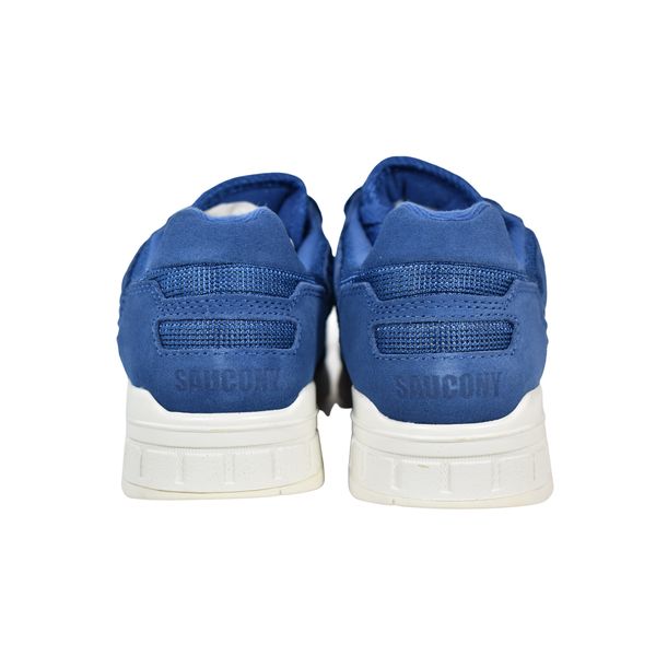 Rear view of Saucony Shadow 5000 Federal Blue featuring the embroidered logo and stability heel counter.