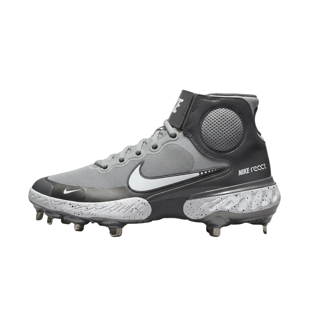 Inner medial side of Nike Alpha Huarache Elite 3 Mid highlighting the speckled React foam midsole.