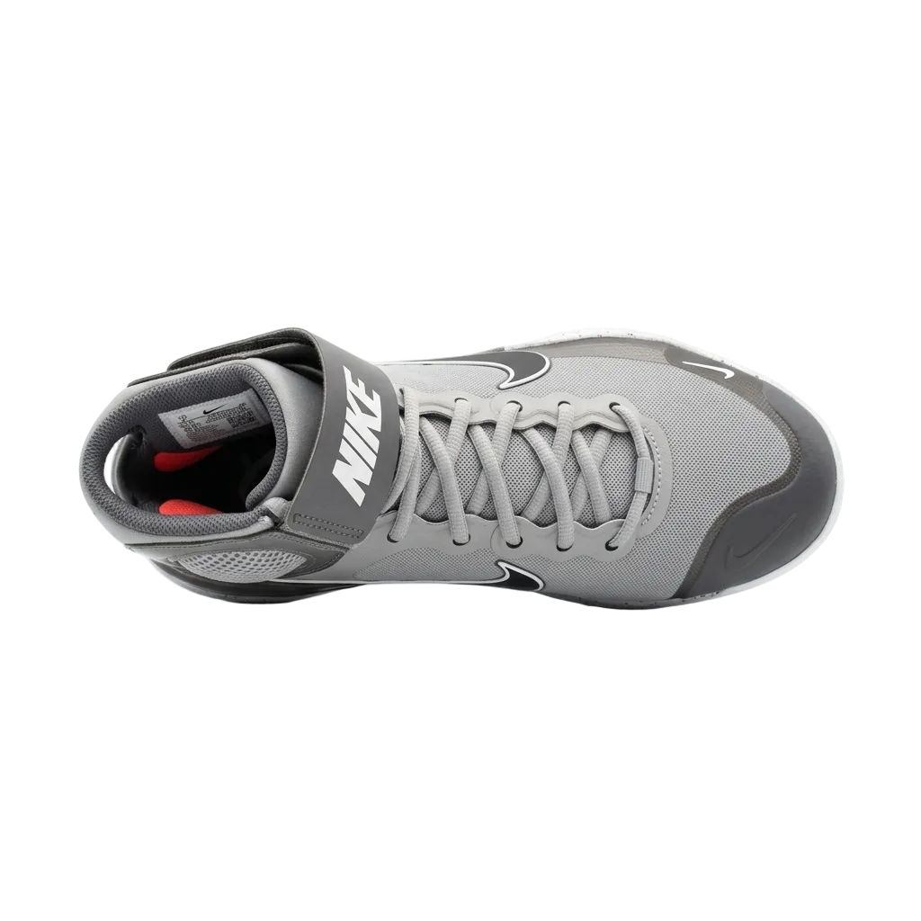 Overhead view of Alpha Huarache Elite 3 Mid showing the mesh upper and adjustable ankle strap.