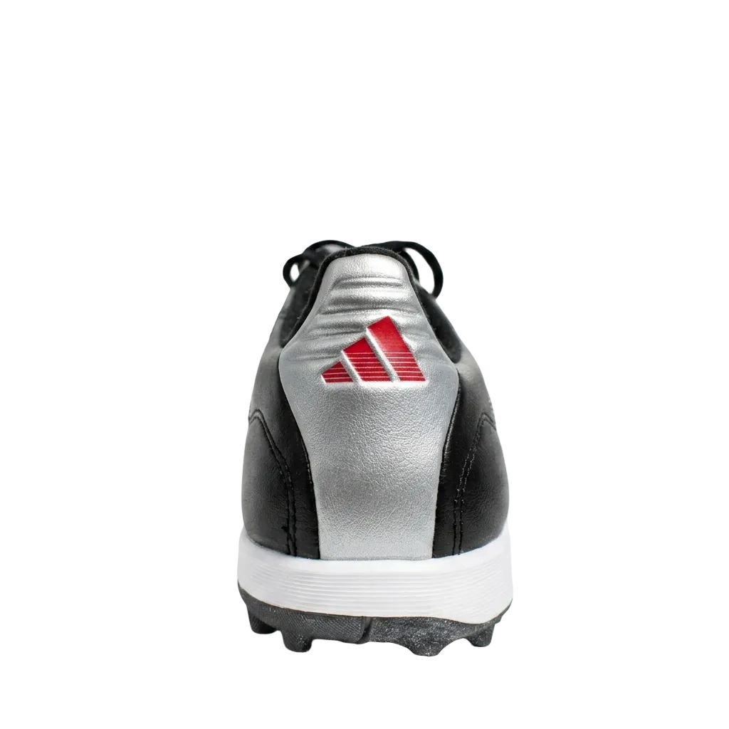Rear heel view of the adidas Copa Icon 2 Pro Turf JQ8616 cleats showing the heel counter construction and classic branding.