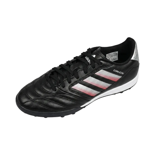 Medial inside view of the adidas Copa Icon II Pro TF soccer cleats highlighting the premium leather upper.