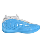 Main side profile view of Adidas Harden Vol 10 Lucid Aquamarine JQ9422 showing molded shell.