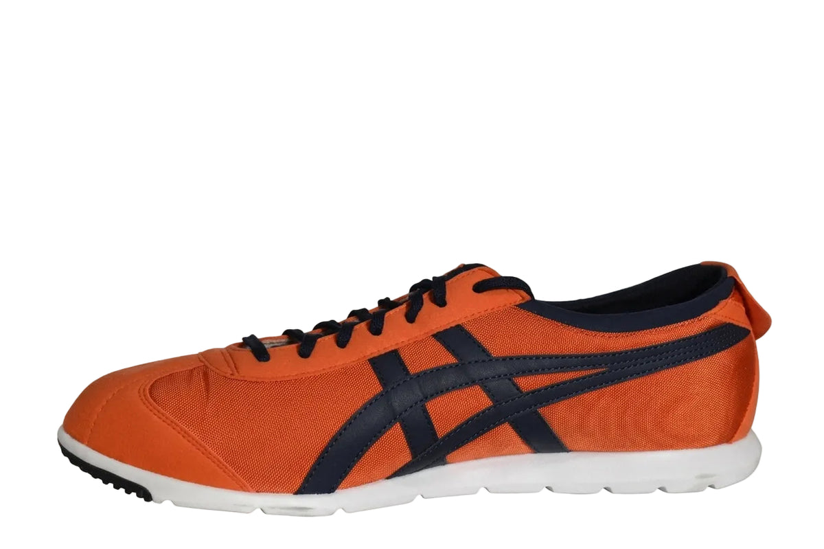 Alternate medial side view of Asics Onitsuka Tiger Rio Runner Orange Blue highlighting inner panel construction.