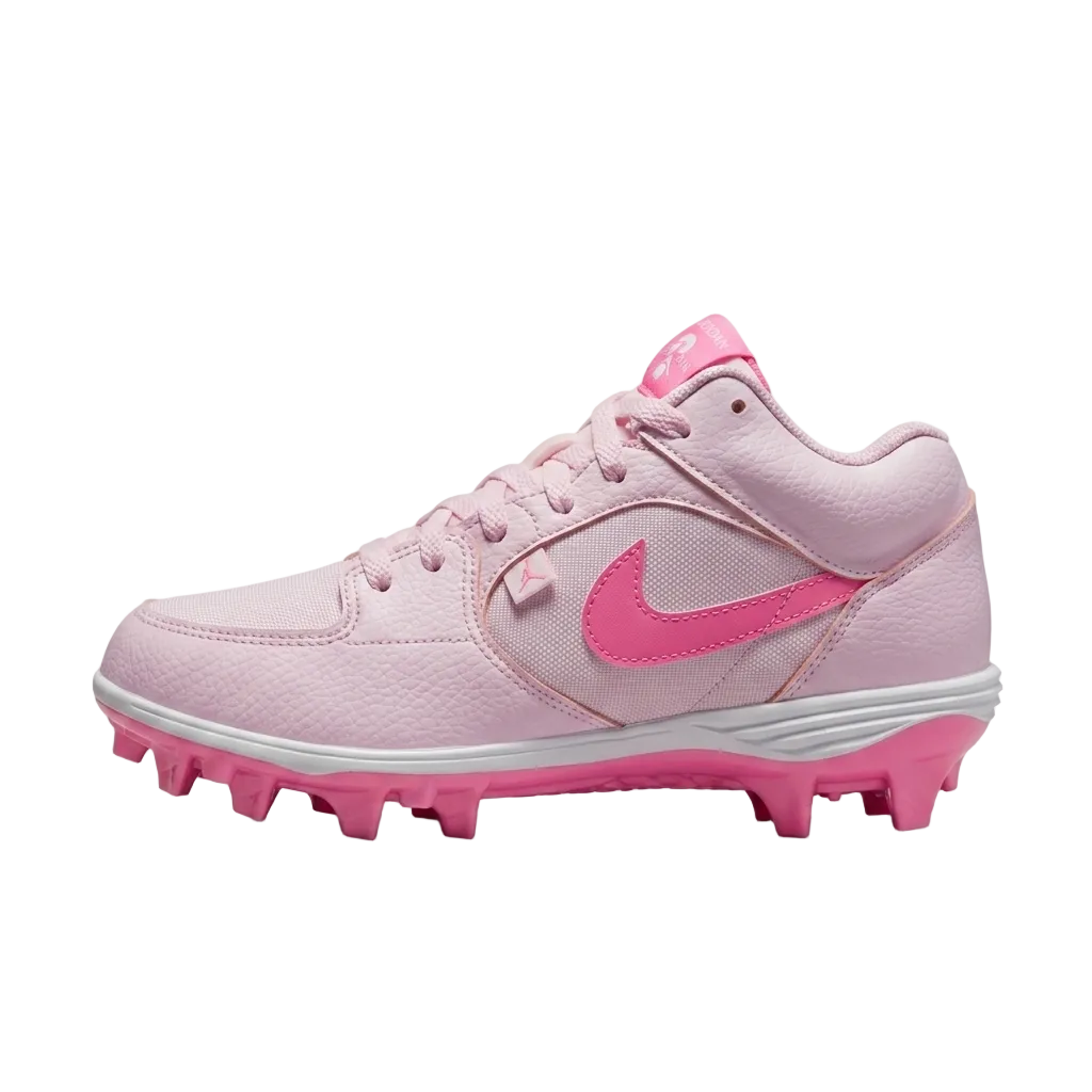 Medial inside side view of the Jordan Stadium 90 Low Pink Foam shoes showing the inner side paneling.
