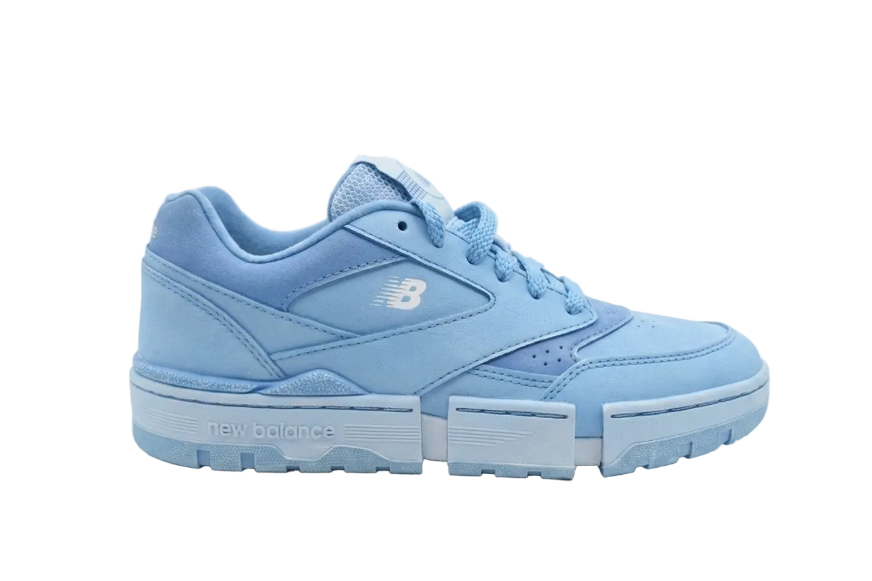 MSFTSrep x New Balance 0.01 sneakers in Up In The Clouds Baltic Sea colorway, style code CTJSTR, front three-quarter view.