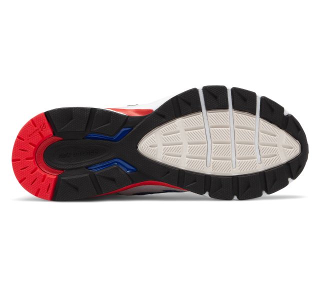 Bottom view of toddler New Balance 990v5 sneakers showcasing the durable rubber outsole built for traction and stability, PC990NB5.