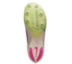 Bottom view of Nike Air Zoom Victory track spikes showing the generative design spike plate and exposed carbon fiber Flyplate.