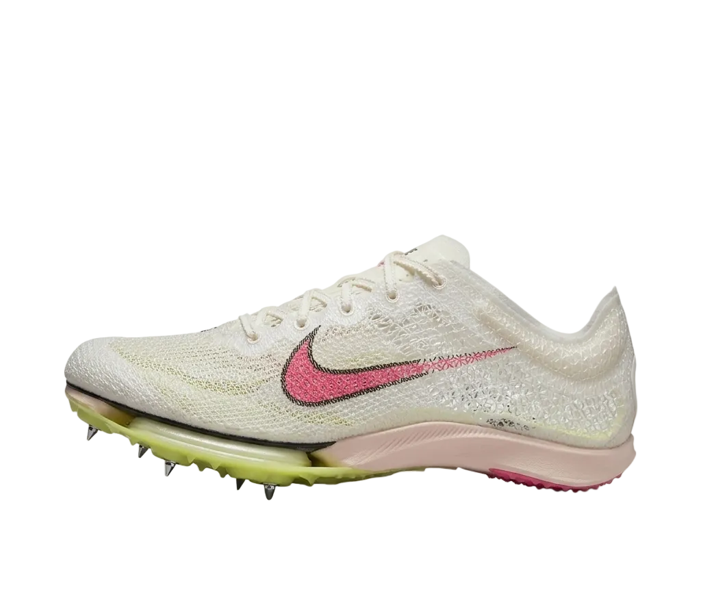 Alt Text: Medial side view of Nike Air Zoom Victory 'Sail Fierce Pink' highlighting the ZoomX foam cushioning and lightweight racing construction.