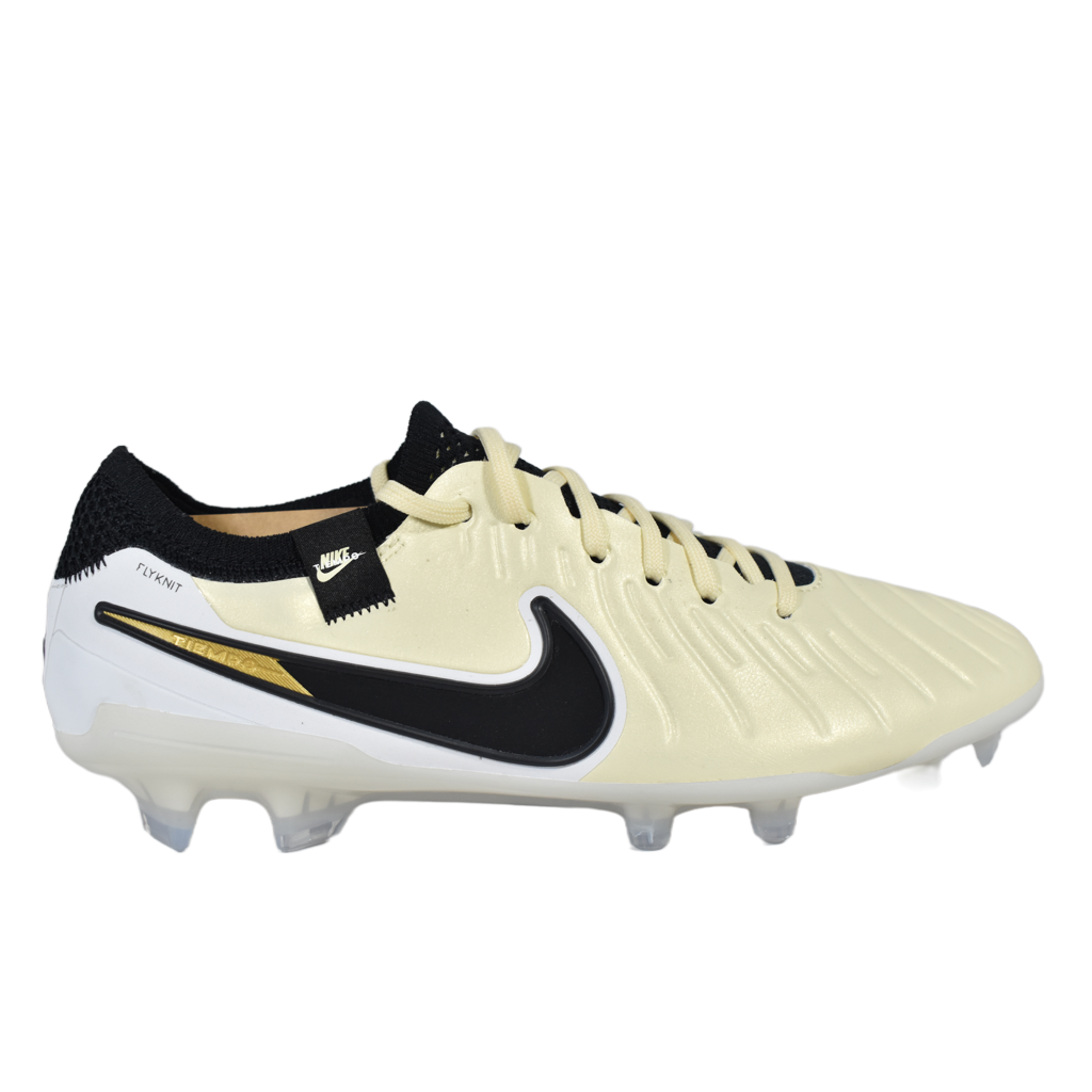 Lateral side profile of the Nike Air Zoom Victory track spikes in University Gold and Black, showcasing the breathable AtomKnit upper and the visible dual-chambered Air Zoom unit in the forefoot.