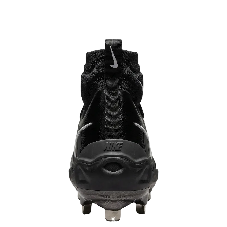 Rear view of the Nike Alpha Huarache NXT showing the black Nike logo and speckled midsole.