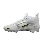 Alternate medial side view of Nike Alpha Menace 4 Elite White Black showing inner panel design.