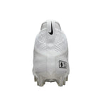 Rear heel view of Nike Alpha Menace 4 Elite in White Black highlighting heel structure support.