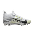 Main side profile view of Nike Alpha Menace 4 Elite White Black FD7036-100 showing Swoosh