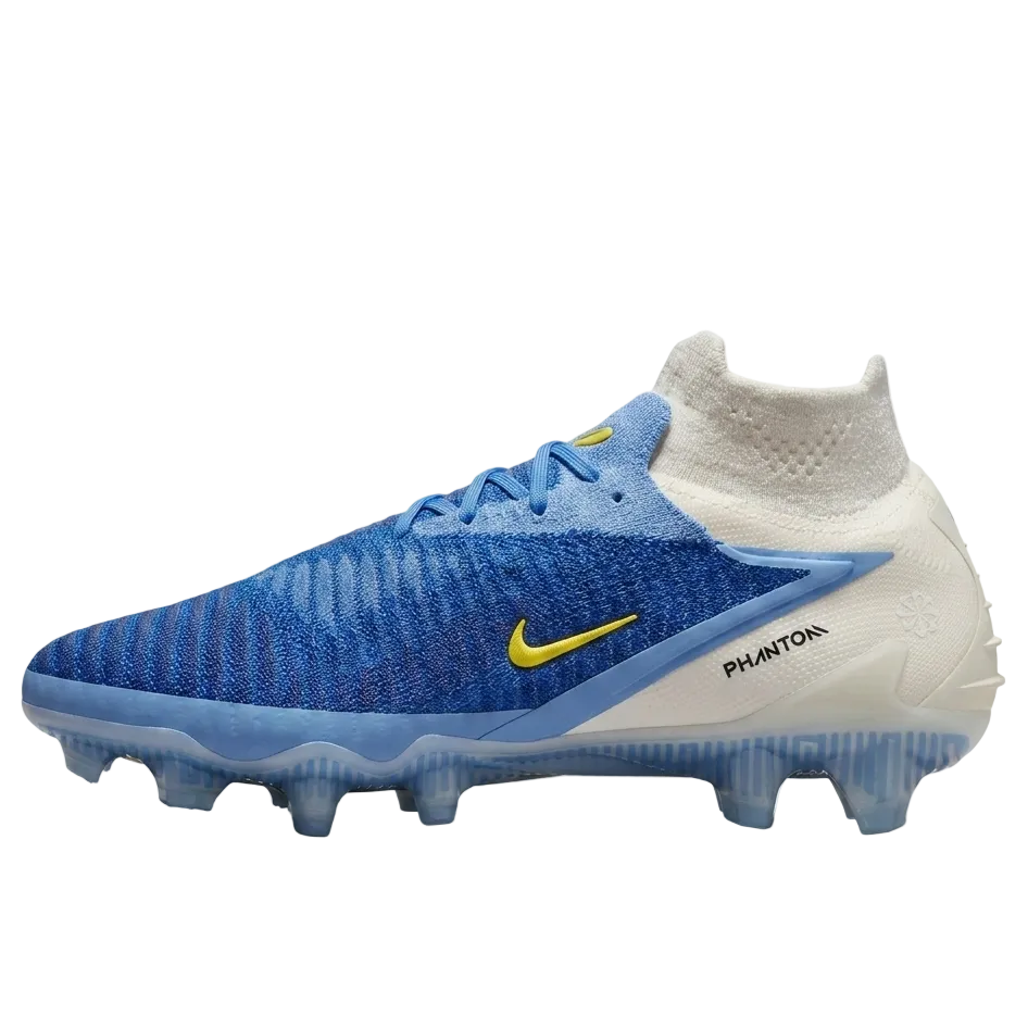 Lateral side view of Nike Phantom 6 High Elite FG LV8 showing the Fear Nothing Pack design and swoosh