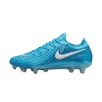 Medial inside side view of the Nike Phantom GX 2 Elite SG-Pro AC soccer cleats showing the inner Gripknit upper and texture.