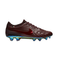 Nike Tiempo Legend 10 Elite Luxe FG soccer cleats Made in Italy Montebelluna special edition in Port Wine, style code FZ1487-600, front three-quarter view.