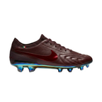Nike Tiempo Legend 10 Elite Luxe FG soccer cleats Made in Italy Montebelluna special edition in Port Wine, style code FZ1487-600, front three-quarter view.