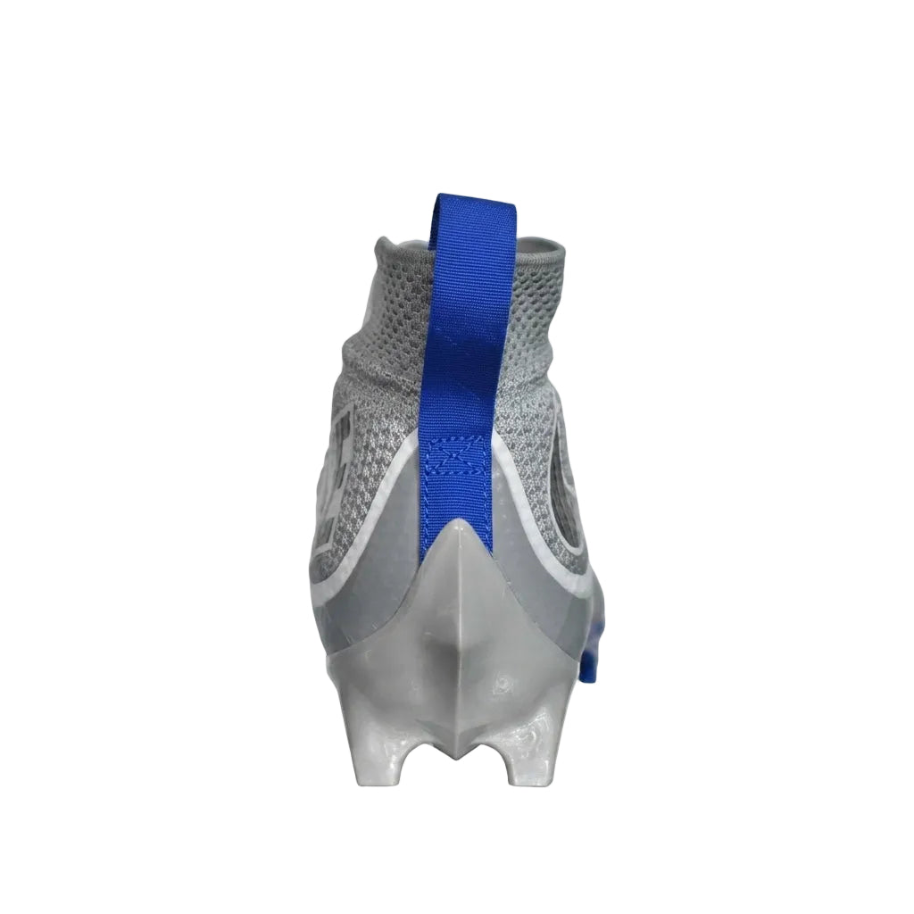 Rear heel view of Nike Vapor Edge 360 Untouchable in Wolf Grey Racer Blue highlighting heel support structure.