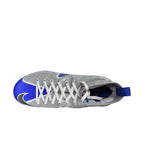 Overhead top view of Nike Vapor Edge 360 Untouchable Wolf Grey Racer Blue FQ0235-003 detailing Flyknit upper.