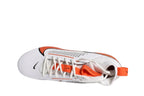 Overhead top view of Nike Vapor Edge Pro 360 2 TB White Brilliant Orange FQ4044-100 detailing lacing.