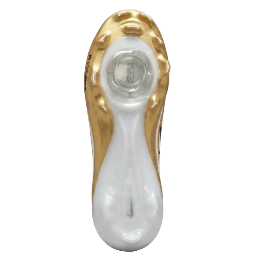 Underside traction view of the Nike Zoom Air Vapor Pro 1 football cleat plate showing the wide-stud placement pattern for multidirectional grip