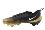 Medial inner side view of Nike Vapor Speed 3 turf shoes in a black and gold colorway, FB3303-003.