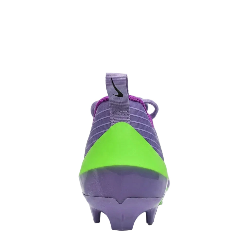 Heel profile view of Nike Vapor Speed 3 NRG in Hydrangeas and Green Strike highlighting rear support structure.