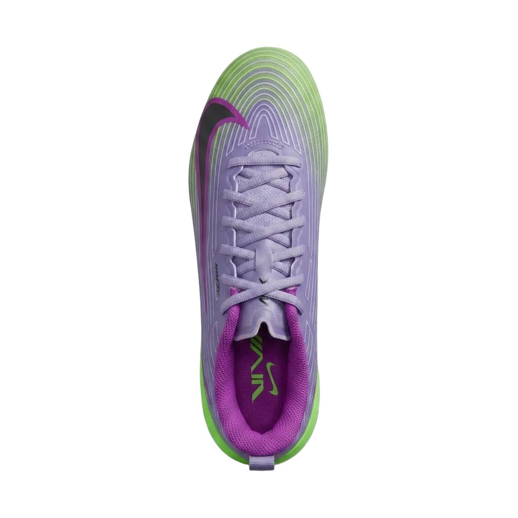Top view of Nike Vapor Speed 3 NRG Hydrangeas Green Strike HJ4572-500 showing lacing system and footbed.