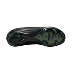 Bottom view of Nike Zoom Mercurial Vapor 16 Pro FG cleats showcasing the wave-like traction pattern and firm ground chevron studs, FQ8685-002.