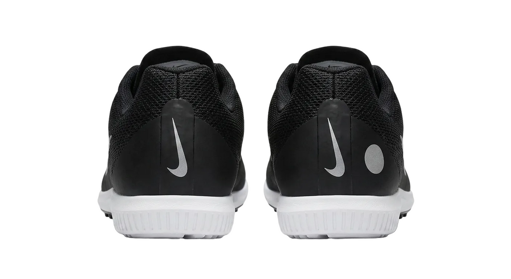 Rear heel view of Nike Zoom Rival Sprint track spikes FZ9663-001 showing heel support.