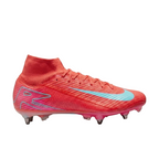 Lateral profile view of Nike Zoom Mercurial Superfly 10 Elite SG-Pro cleats in Ember Glow Green, HJ3717-800