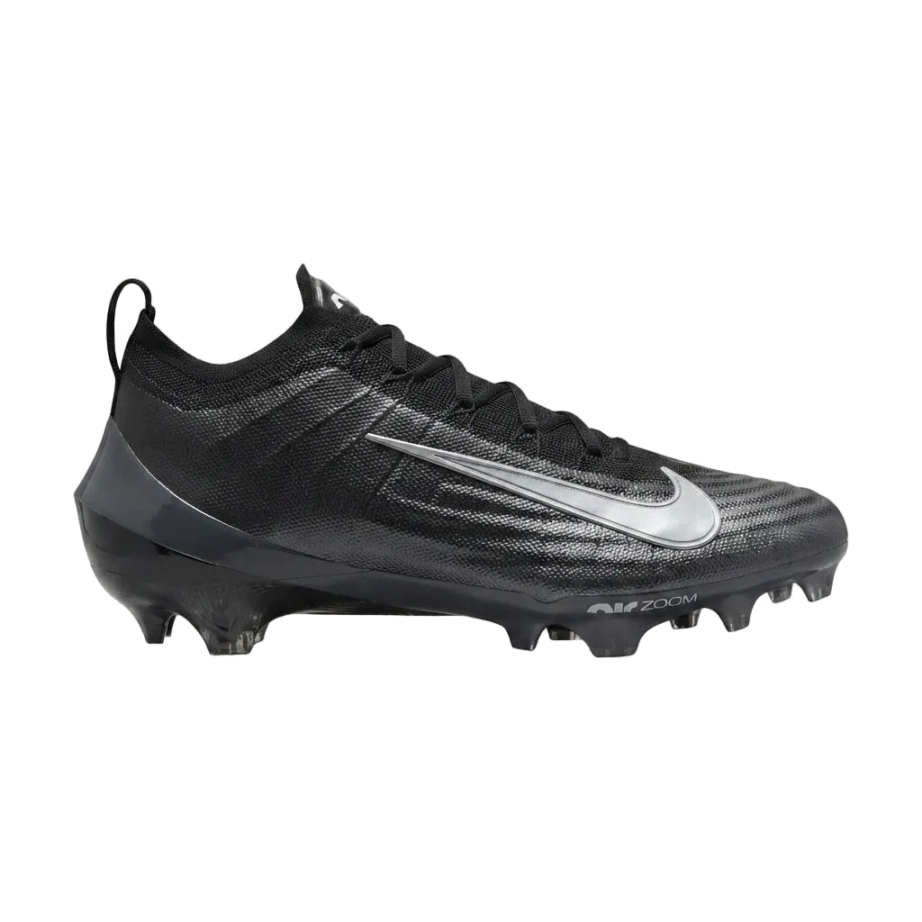 Main side profile view of Nike Zoom Vapor Elite Wide P in Black White HV2724-001 showing Nike Swoosh.