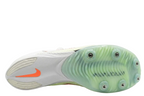 Detailed outsole view of the Nike Air Zoom Victory 'Fast Track' featuring the translucent green spike plate and carbon fiber Flyplate.