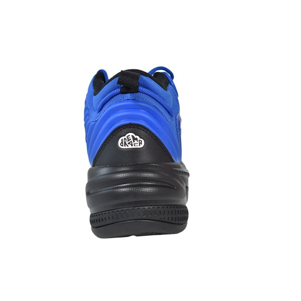 Rear heel view of the Puma J. Cole RS-Dreamer 2 Blue Dream, displaying the signature heel pull tab, molded counter, and textured black foam sole.